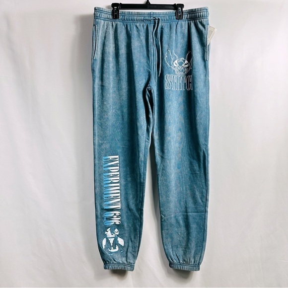 NWT Disney’s Lilo & Stitch Men’s Sz XLarge Blue Acid Wash Drawstring Joggers - Picture 10 of 10